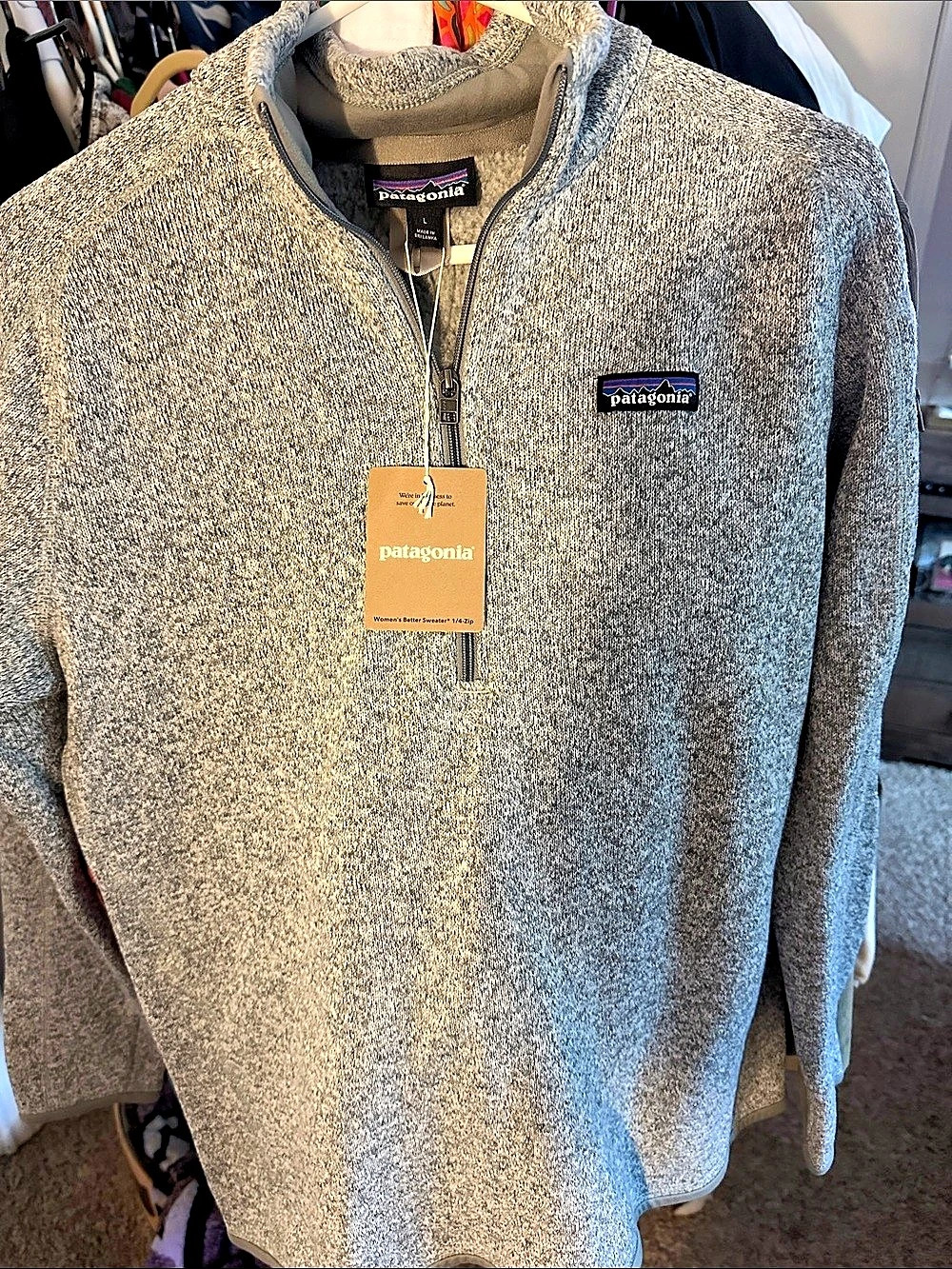 Patagonia Gray Quarter-Zip Pullover Size Medium NWT